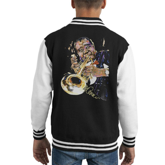 Sidney Maurer Original Portrait Of Louis Armstrong With Trumpet Kid's Varsity Jacket