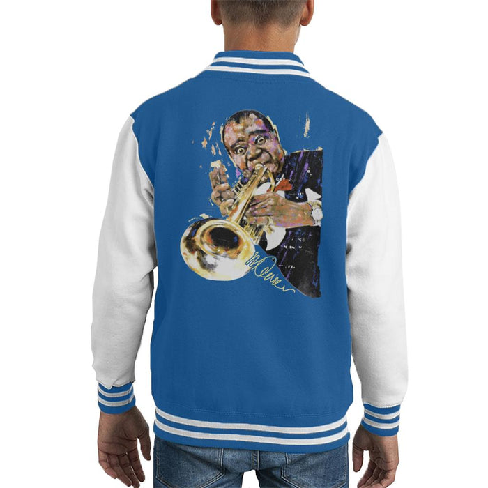 Sidney Maurer Original Portrait Of Louis Armstrong With Trumpet Kid's Varsity Jacket