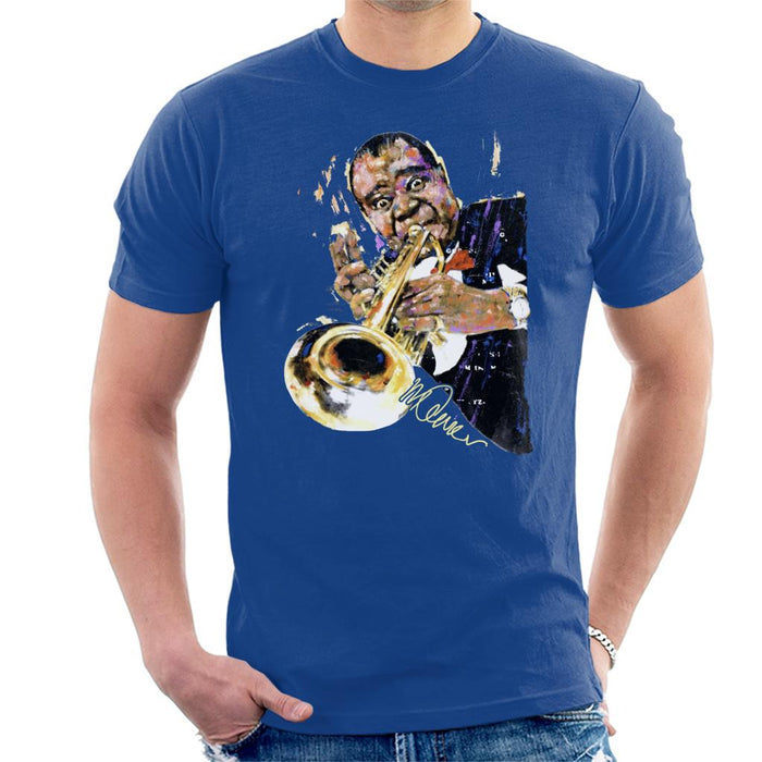 Sidney Maurer Original Portrait Of Louis Armstrong With Trumpet Men's T-Shirt