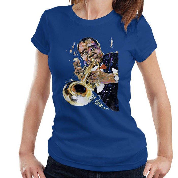 Sidney Maurer Original Portrait Of Louis Armstrong With Trumpet Women's T-Shirt