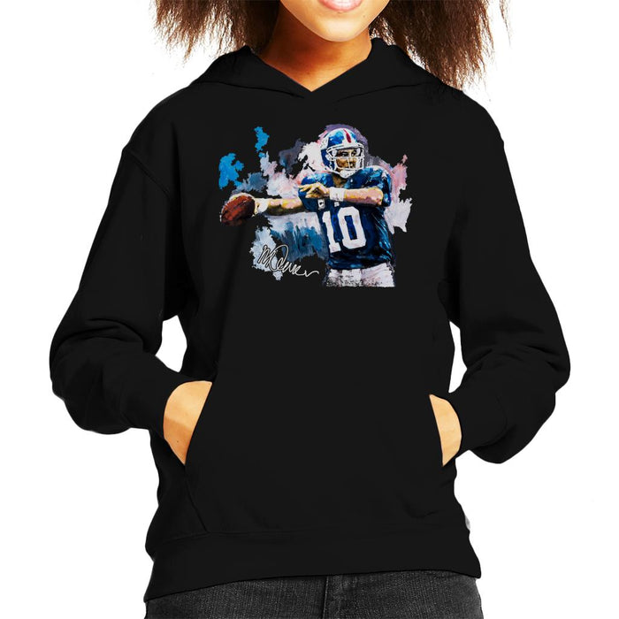 Sidney Maurer Original Portrait Of Eli Manning Giants Kid's Hooded Sweatshirt