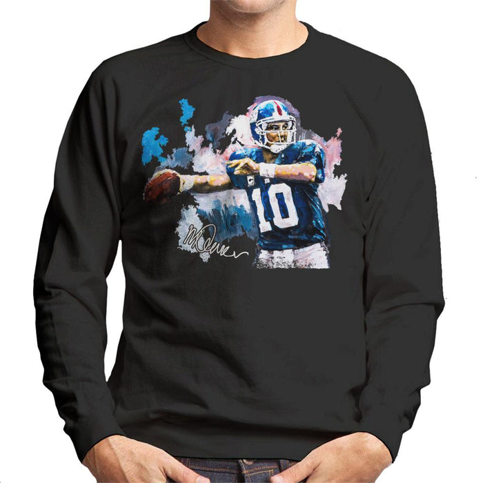 Sidney Maurer Original Portrait Of Eli Manning Giants Men's Sweatshirt