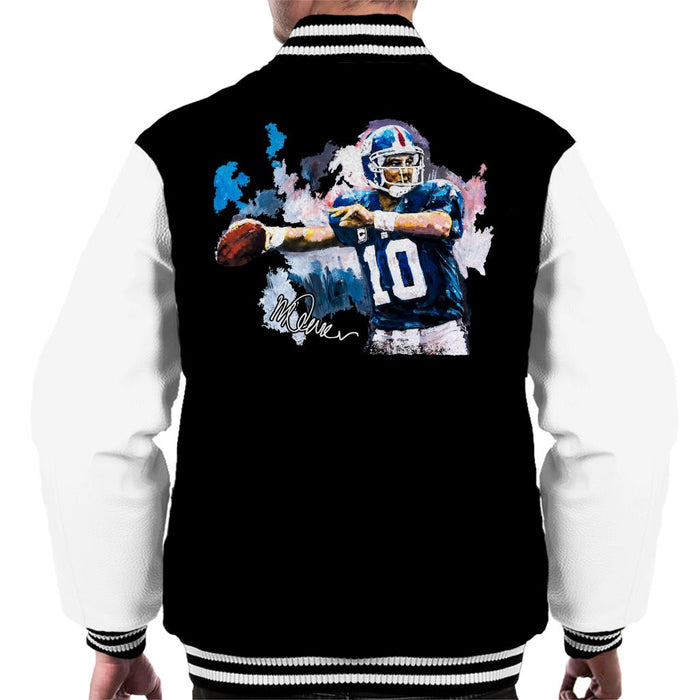 Sidney Maurer Original Portrait Of Eli Manning Giants Men's Varsity Jacket