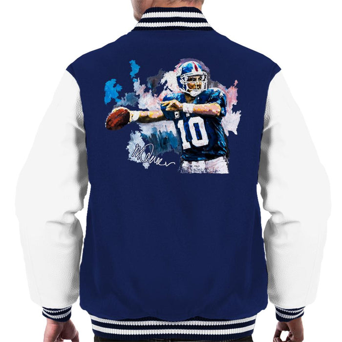 Sidney Maurer Original Portrait Of Eli Manning Giants Men's Varsity Jacket