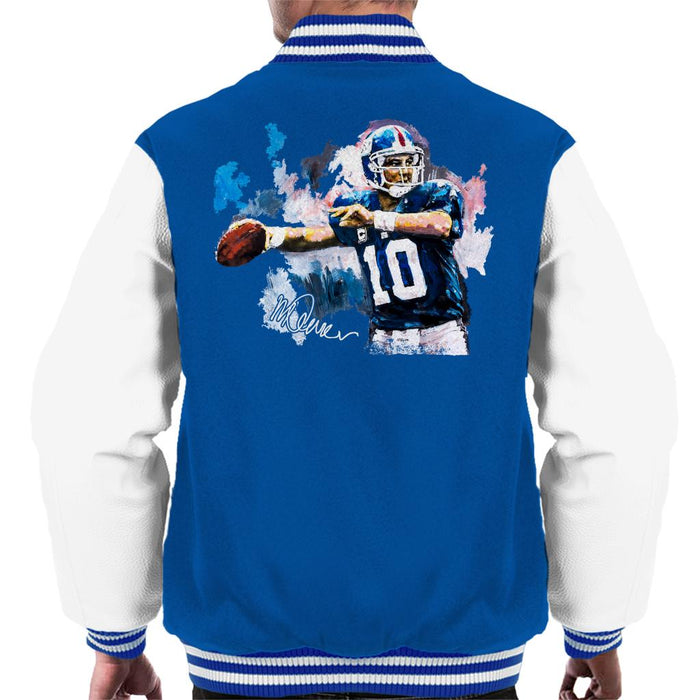 Sidney Maurer Original Portrait Of Eli Manning Giants Men's Varsity Jacket