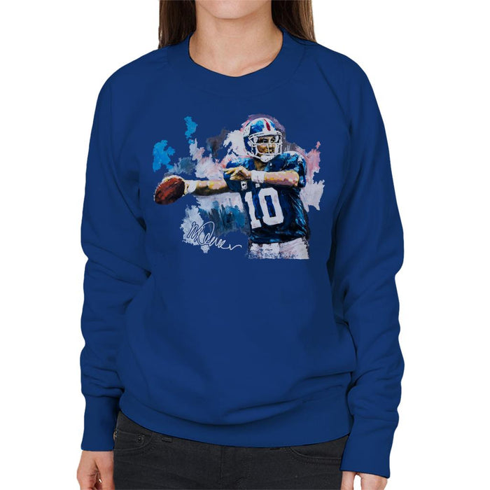 Sidney Maurer Original Portrait Of Eli Manning Giants Women's Sweatshirt