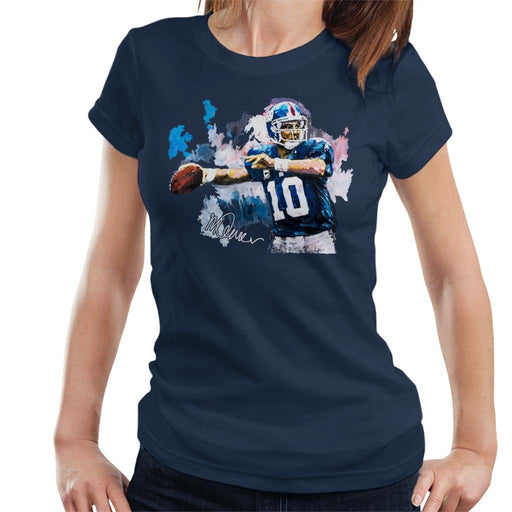 Sidney Maurer Original Portrait Of Eli Manning Giants Women's T-Shirt