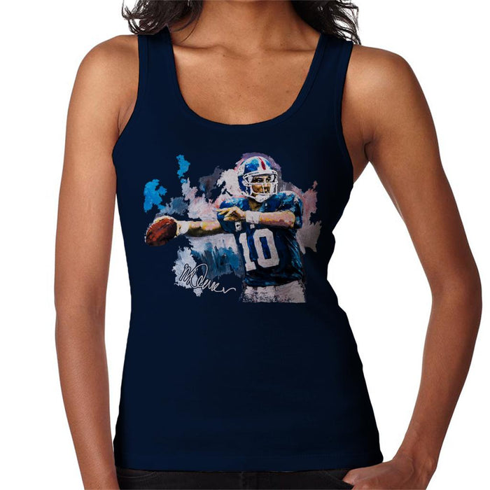 Sidney Maurer Original Portrait Of Eli Manning Giants Women's Vest