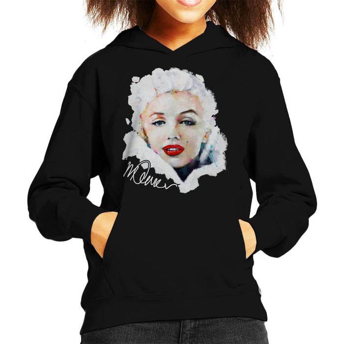 Sidney Maurer Original Portrait Of Actress Marilyn Monroe Kid's Hooded Sweatshirt
