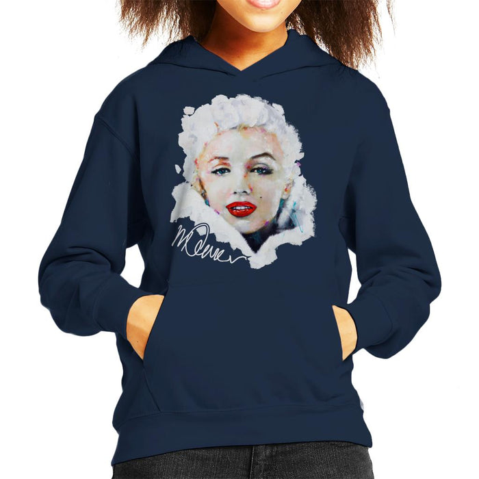 Sidney Maurer Original Portrait Of Actress Marilyn Monroe Kid's Hooded Sweatshirt