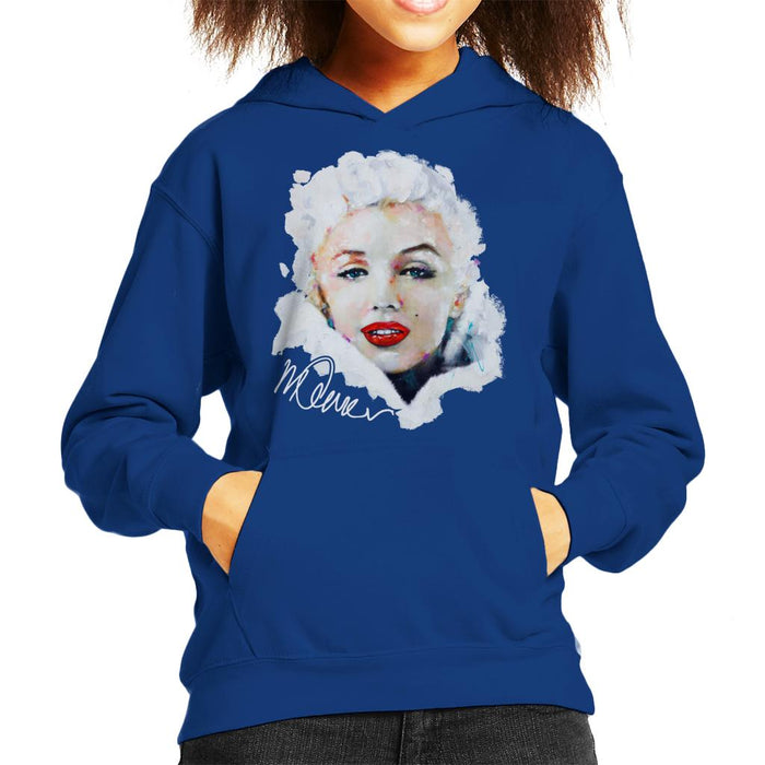 Sidney Maurer Original Portrait Of Actress Marilyn Monroe Kid's Hooded Sweatshirt