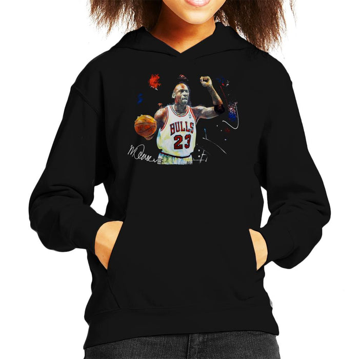 Sidney Maurer Original Portrait Of Michael Jordan Chicago Bulls Basketball Kid's Hooded Sweatshirt