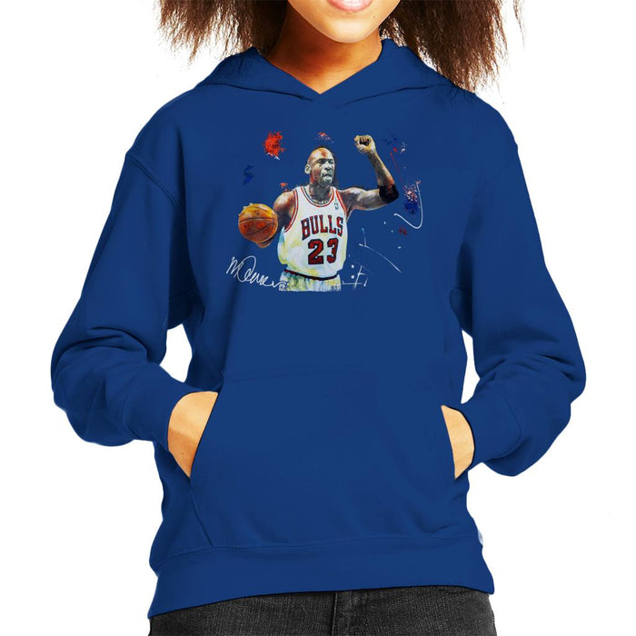 Sidney Maurer Original Portrait Of Michael Jordan Chicago Bulls Basketball Kid's Hooded Sweatshirt