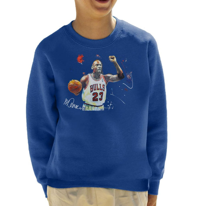 Sidney Maurer Original Portrait Of Michael Jordan Chicago Bulls Basketball Kid's Sweatshirt