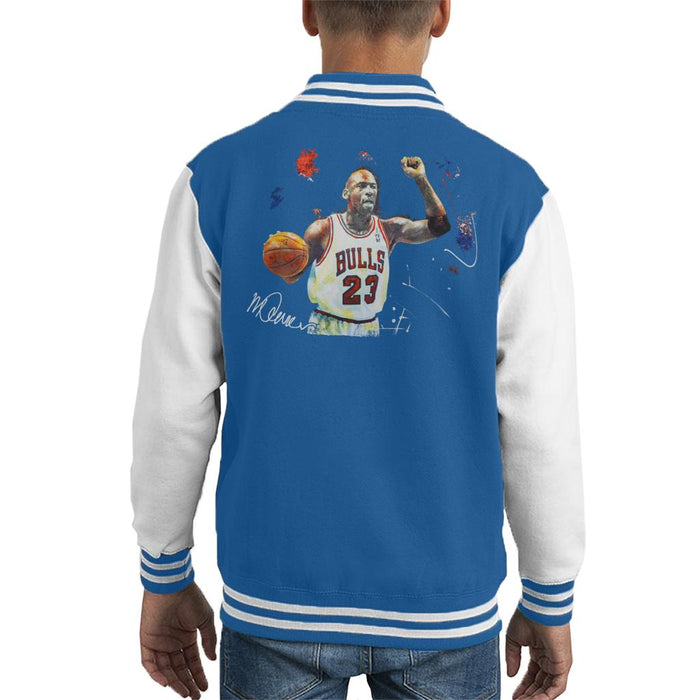 Sidney Maurer Original Portrait Of Michael Jordan Chicago Bulls Basketball Kid's Varsity Jacket