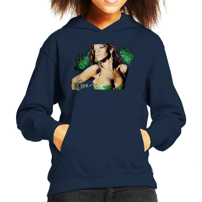 Sidney Maurer Original Portrait Of Rihanna Earrings Kid's Hooded Sweatshirt