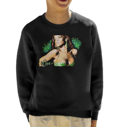 Sidney Maurer Original Portrait Of Rihanna Earrings Kid's Sweatshirt