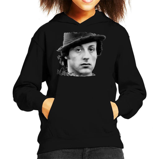 Sidney Maurer Original Portrait Of Sylvester Stallone Hat Kid's Hooded Sweatshirt