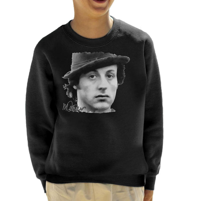 Sidney Maurer Original Portrait Of Sylvester Stallone Hat Kid's Sweatshirt