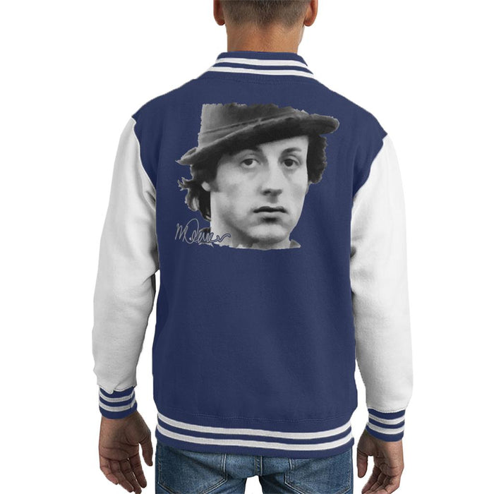 Sidney Maurer Original Portrait Of Sylvester Stallone Hat Kid's Varsity Jacket