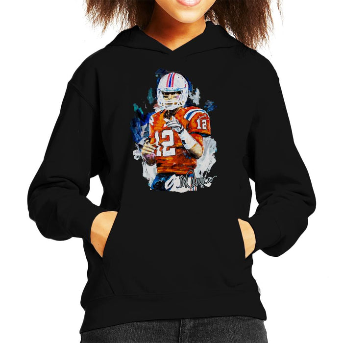 Sidney Maurer Original Portrait Of Tom Brady Patriots Kid's Hooded Sweatshirt