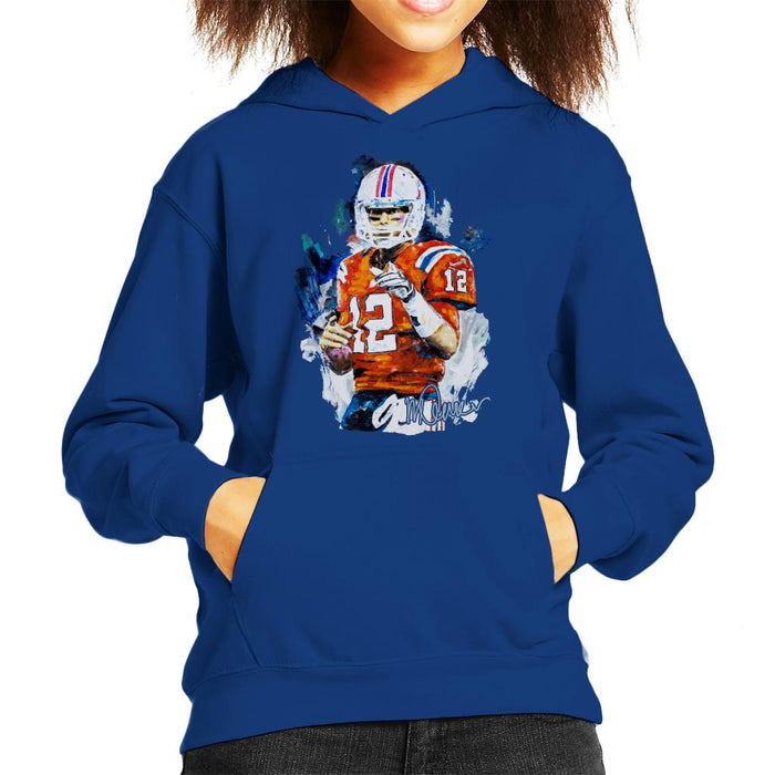 Sidney Maurer Original Portrait Of Tom Brady Patriots Kid's Hooded Sweatshirt