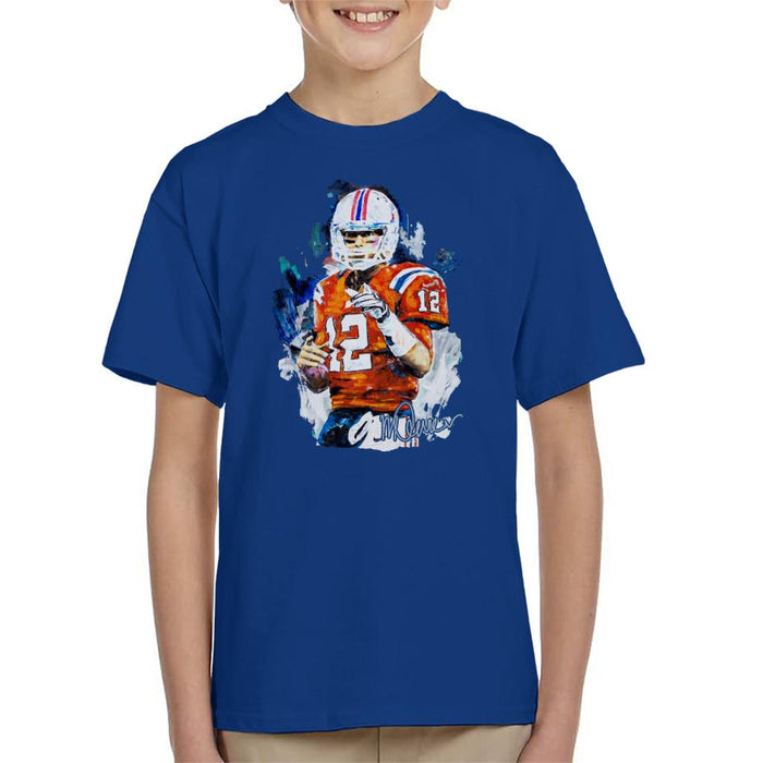 Sidney Maurer Original Portrait Of Tom Brady Patriots Kid's T-Shirt