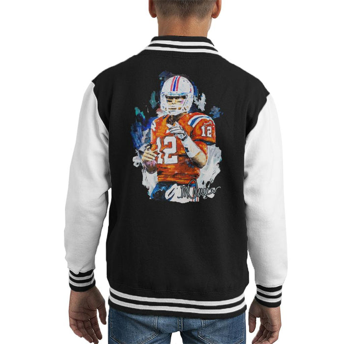 Sidney Maurer Original Portrait Of Tom Brady Patriots Kid's Varsity Jacket