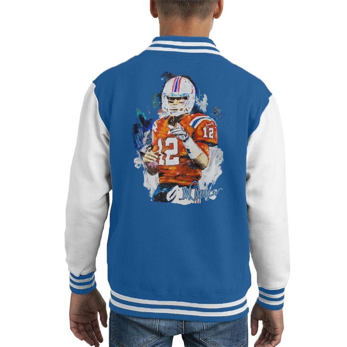 Sidney Maurer Original Portrait Of Tom Brady Patriots Kid's Varsity Jacket