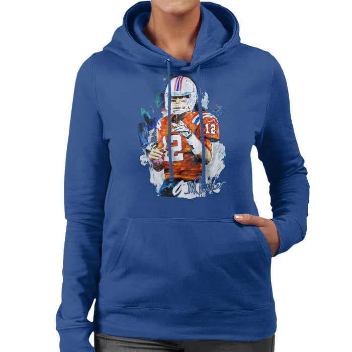 Sidney Maurer Original Portrait Of Tom Brady Patriots Women's Hooded Sweatshirt
