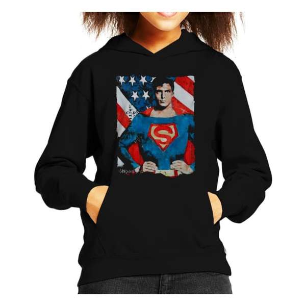 Sidney Maurer Original Portrait Of Superman Christopher Reeve Kid's Hooded Sweatshirt