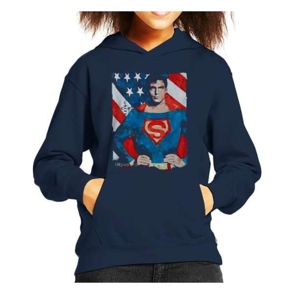 Sidney Maurer Original Portrait Of Superman Christopher Reeve Kid's Hooded Sweatshirt