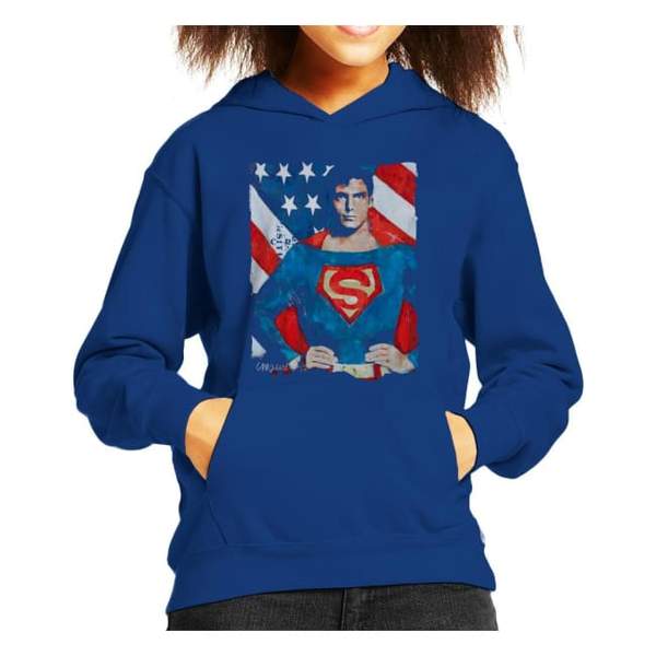 Sidney Maurer Original Portrait Of Superman Christopher Reeve Kid's Hooded Sweatshirt