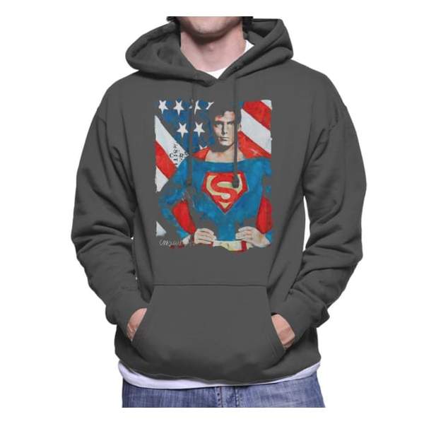 Sidney Maurer Original Portrait Of Superman Christopher Reeve Men's Hooded Sweatshirt