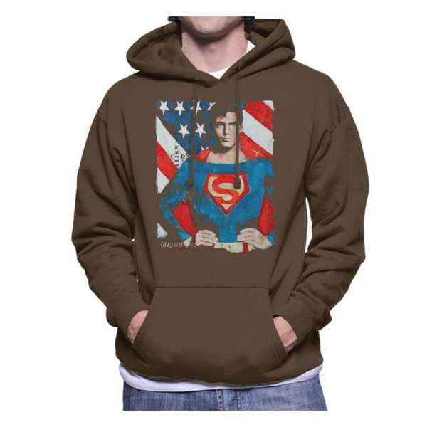 Sidney Maurer Original Portrait Of Superman Christopher Reeve Men's Hooded Sweatshirt