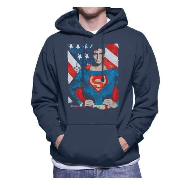 Sidney Maurer Original Portrait Of Superman Christopher Reeve Men's Hooded Sweatshirt