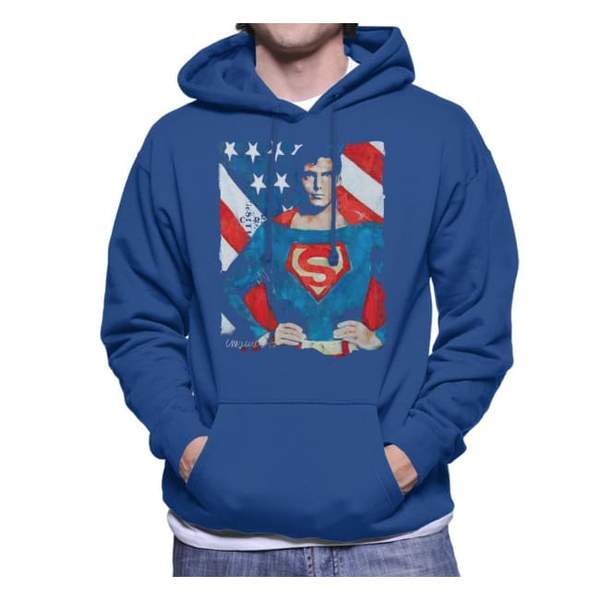 Sidney Maurer Original Portrait Of Superman Christopher Reeve Men's Hooded Sweatshirt