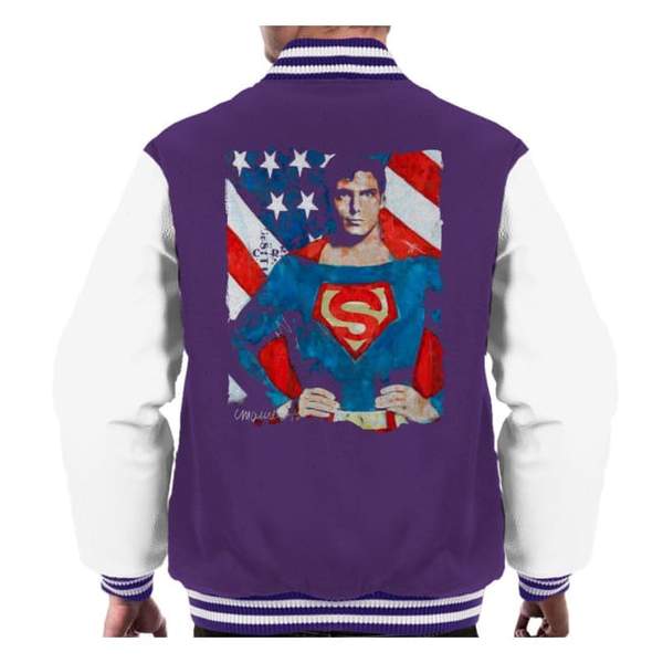 Sidney Maurer Original Portrait Of Superman Christopher Reeve Men's Varsity Jacket