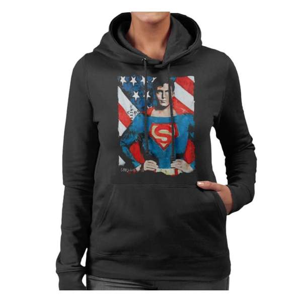 Sidney Maurer Original Portrait Of Superman Christopher Reeve Women's Hooded Sweatshirt