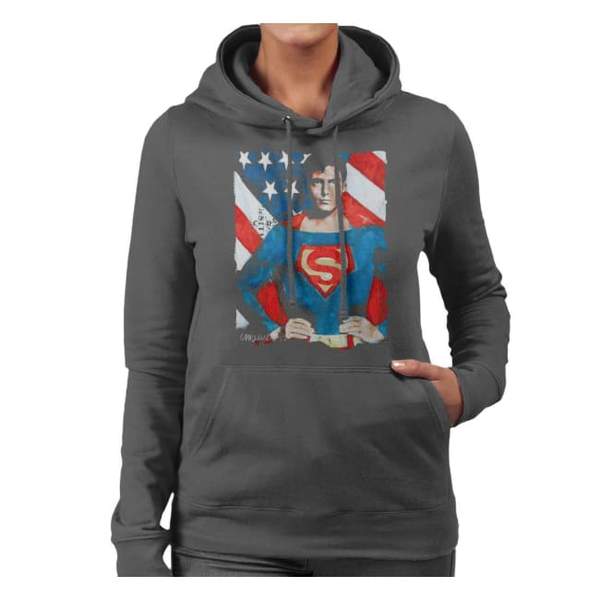 Sidney Maurer Original Portrait Of Superman Christopher Reeve Women's Hooded Sweatshirt
