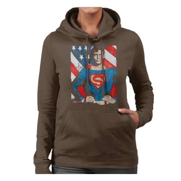Sidney Maurer Original Portrait Of Superman Christopher Reeve Women's Hooded Sweatshirt