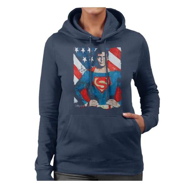 Sidney Maurer Original Portrait Of Superman Christopher Reeve Women's Hooded Sweatshirt