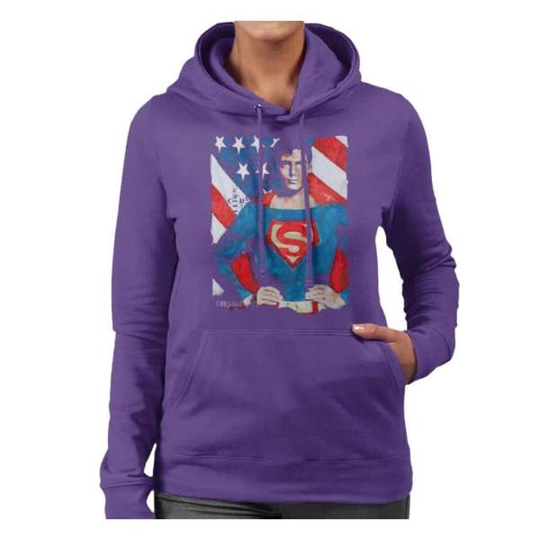 Sidney Maurer Original Portrait Of Superman Christopher Reeve Women's Hooded Sweatshirt