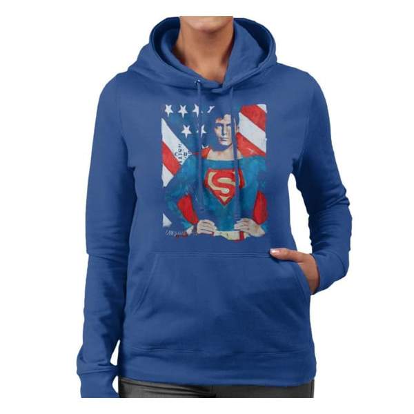 Sidney Maurer Original Portrait Of Superman Christopher Reeve Women's Hooded Sweatshirt