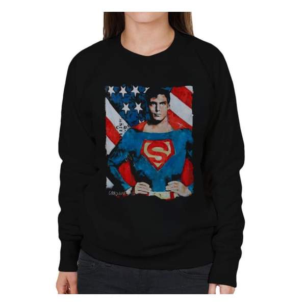 Sidney Maurer Original Portrait Of Superman Christopher Reeve Women's Sweatshirt