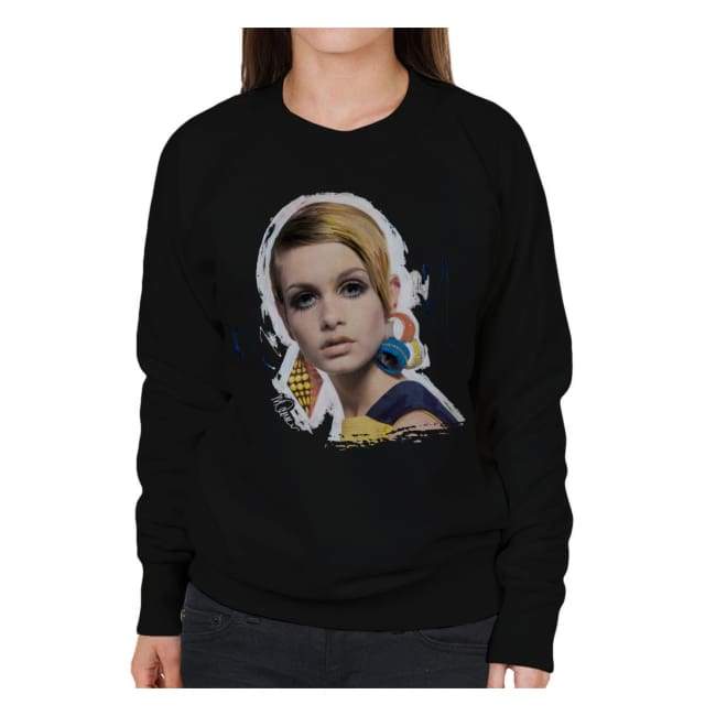 Sidney Maurer Original Portrait Of Twiggy Womens Sweatshirt - Womens Sweatshirt