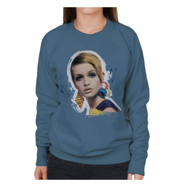 Sidney Maurer Original Portrait Of Twiggy Womens Sweatshirt - Womens Sweatshirt